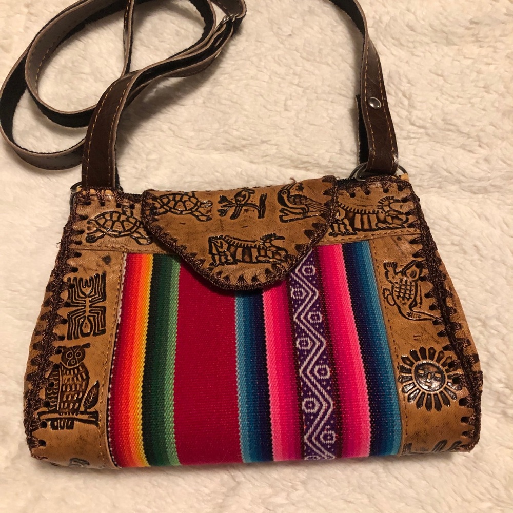 Handmade Peruvian Leather Crossbody Bag